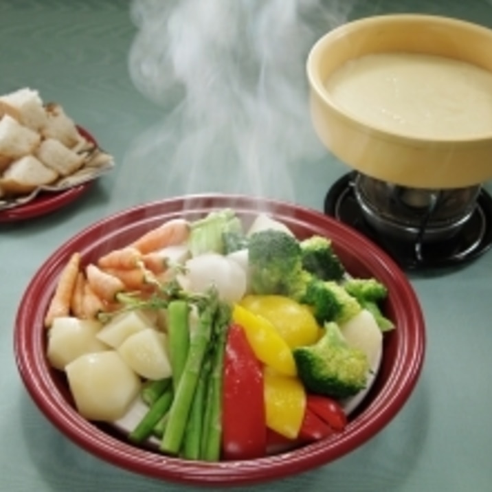 タジンで 彩り蒸し野菜のチーズフォンデュ レシピ 作り方 By 楽天出店店舗 クッキングクロッカ楽天市場店 楽天レシピ